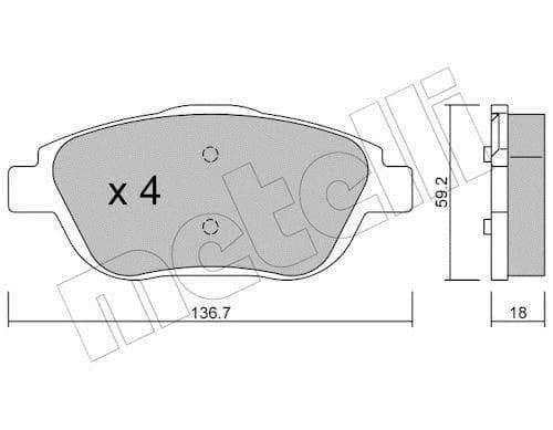 Jeu de 4 plaquettes de frein METELLI 22-0852-0