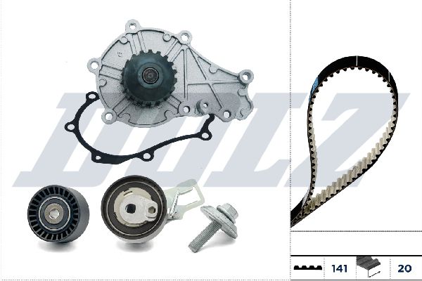 Kit de distribution psa + ppe eau 2008 208 308 c4 c3 ford focus iii 1,6 tdci 116x20 DOLZ KD169
